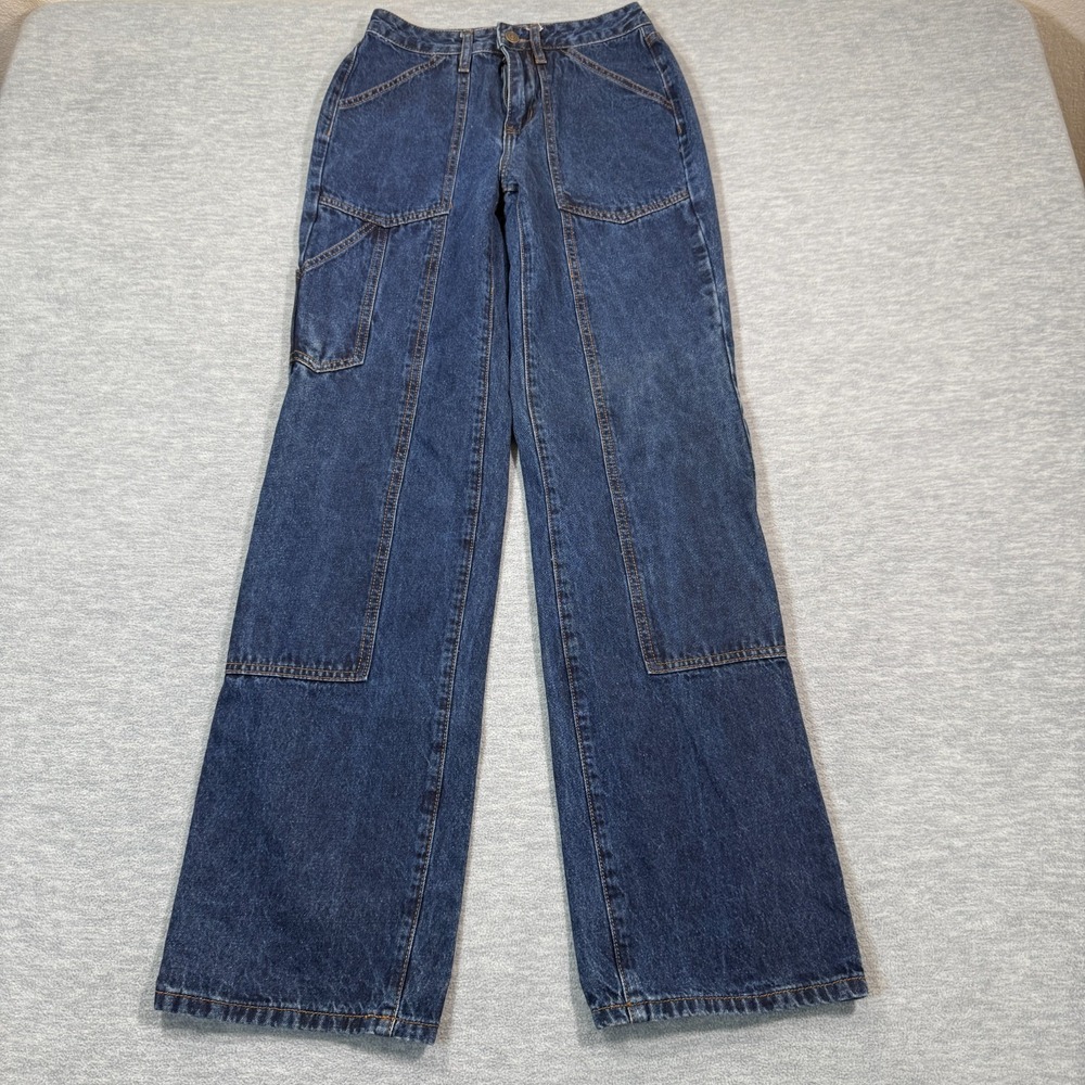 Machine Jeans Women 3 Blue Carpenter Utility Y2025P‎ Workwear Wide Leg Cotton